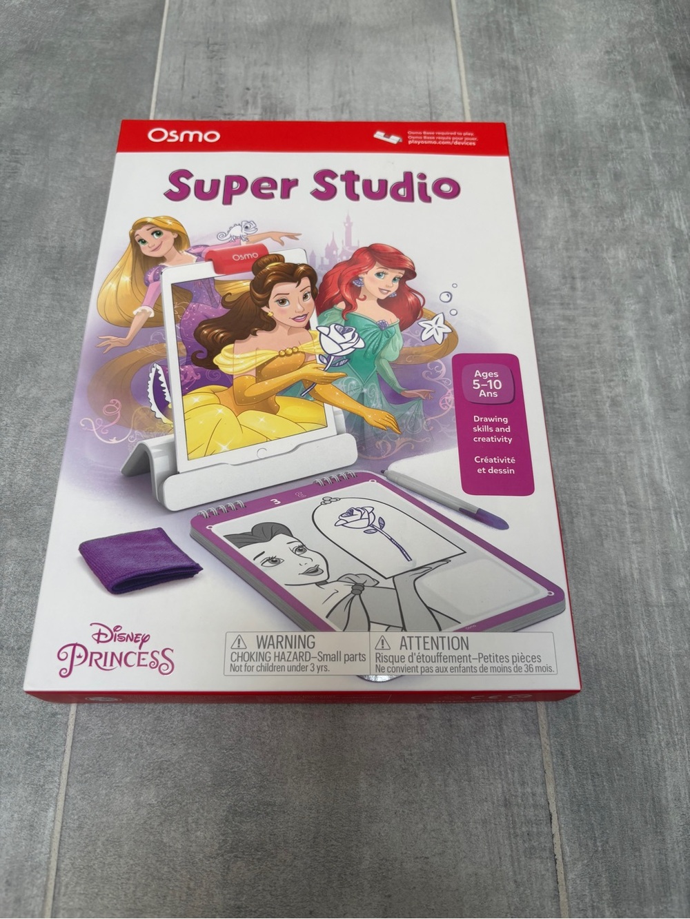 Osmo Super Studio Disney Princess Interactive Drawing Game NIB Belle Ariel